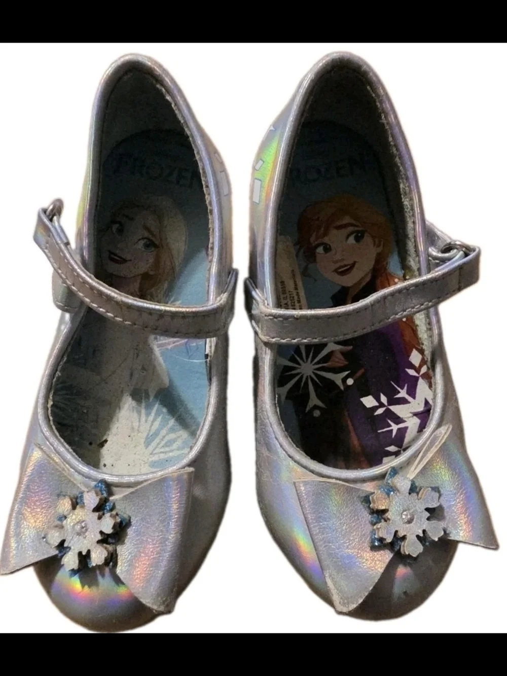 DISNEY FROZEN Toddler Silver Princess Dress Shoes/Heels Dress Up Fancy Size 7